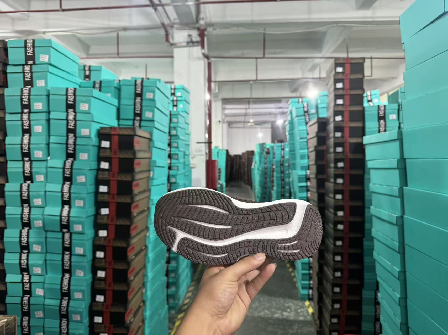 Customer brand name embossed into rubber outsole